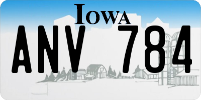 IA license plate ANV784