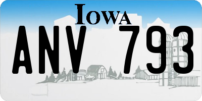 IA license plate ANV793