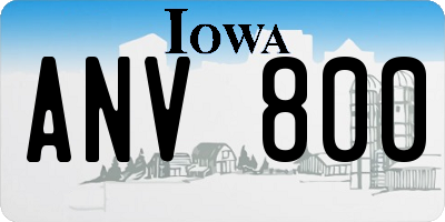 IA license plate ANV800