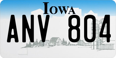 IA license plate ANV804