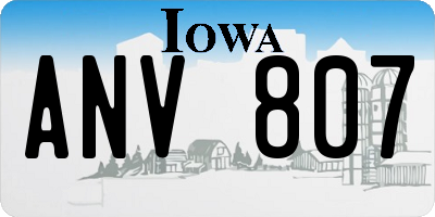 IA license plate ANV807