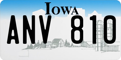 IA license plate ANV810
