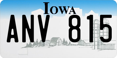 IA license plate ANV815