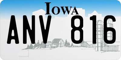 IA license plate ANV816