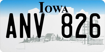 IA license plate ANV826