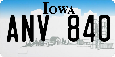 IA license plate ANV840