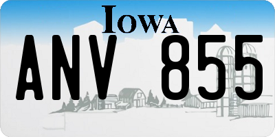IA license plate ANV855