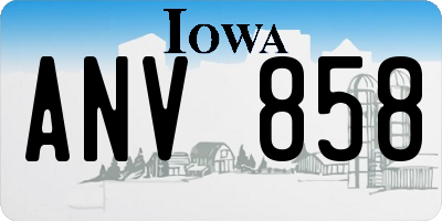 IA license plate ANV858