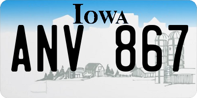 IA license plate ANV867