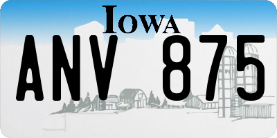 IA license plate ANV875
