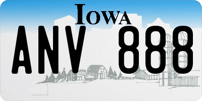 IA license plate ANV888