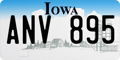 IA license plate ANV895