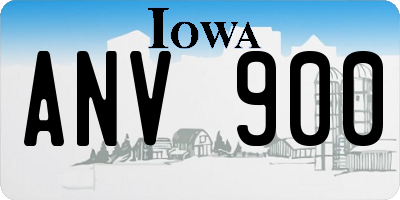IA license plate ANV900