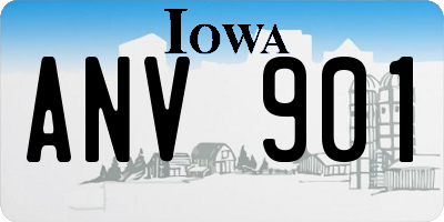 IA license plate ANV901