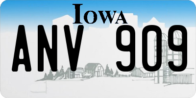 IA license plate ANV909