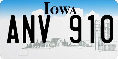 IA license plate ANV910
