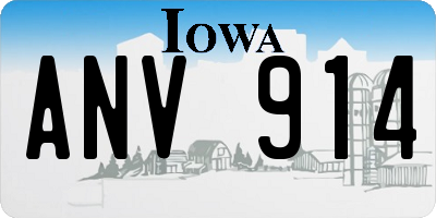 IA license plate ANV914