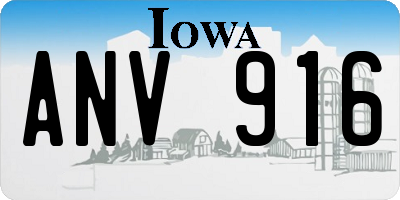 IA license plate ANV916
