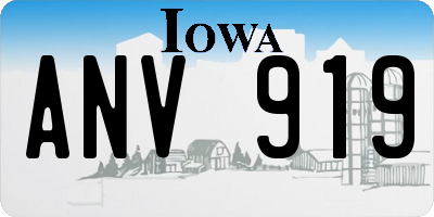 IA license plate ANV919