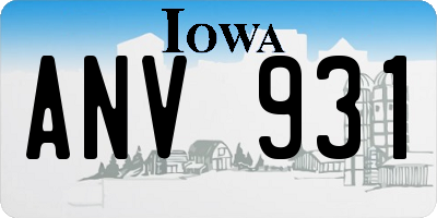 IA license plate ANV931