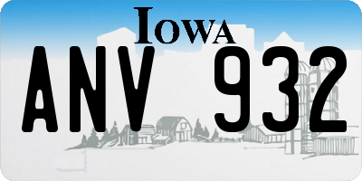 IA license plate ANV932