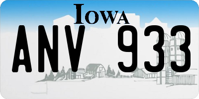IA license plate ANV933