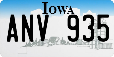 IA license plate ANV935