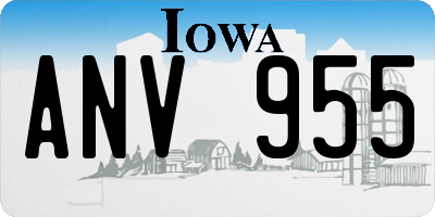 IA license plate ANV955