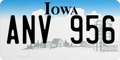 IA license plate ANV956