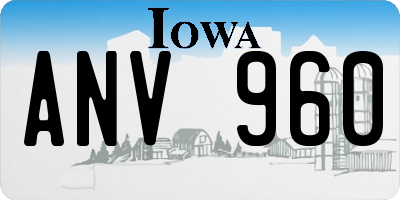 IA license plate ANV960