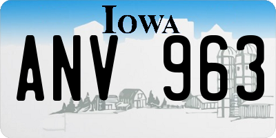 IA license plate ANV963