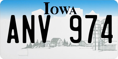 IA license plate ANV974