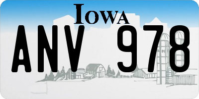 IA license plate ANV978