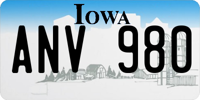 IA license plate ANV980