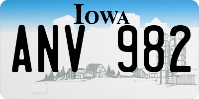 IA license plate ANV982