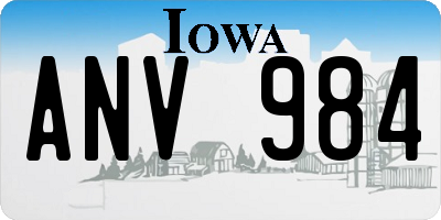 IA license plate ANV984