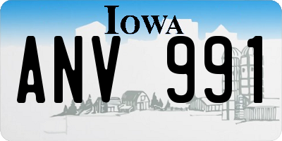 IA license plate ANV991