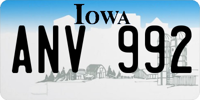 IA license plate ANV992
