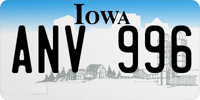 IA license plate ANV996