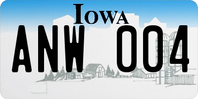 IA license plate ANW004