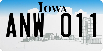 IA license plate ANW011