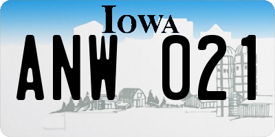 IA license plate ANW021