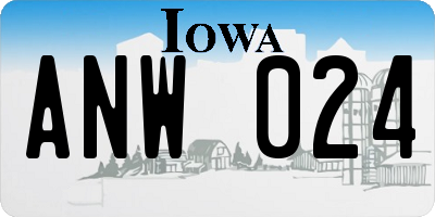 IA license plate ANW024