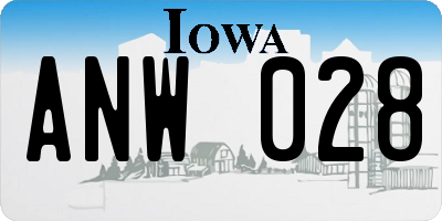IA license plate ANW028
