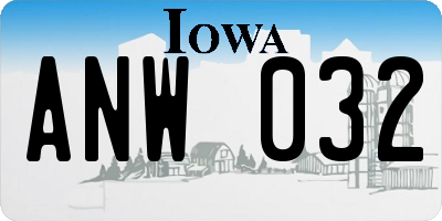 IA license plate ANW032