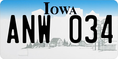 IA license plate ANW034