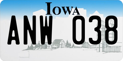IA license plate ANW038