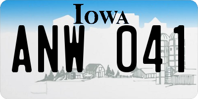 IA license plate ANW041