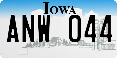 IA license plate ANW044