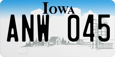 IA license plate ANW045